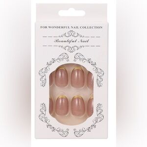 Gold Glitter Press-On Nails